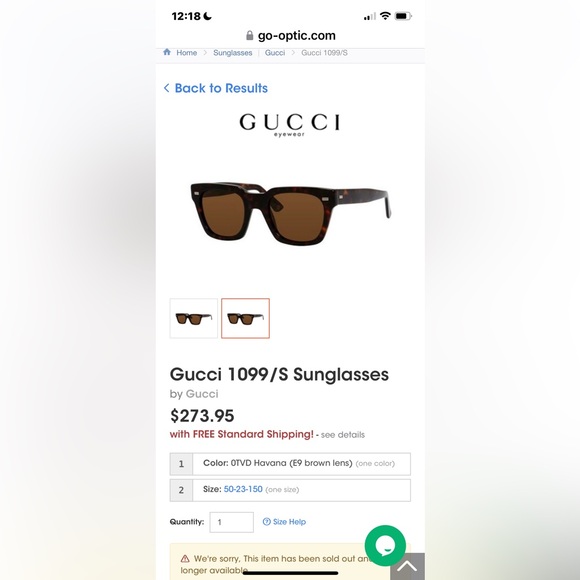 Authentic Gucci Havana men’s sunglasses - Picture 9 of 9